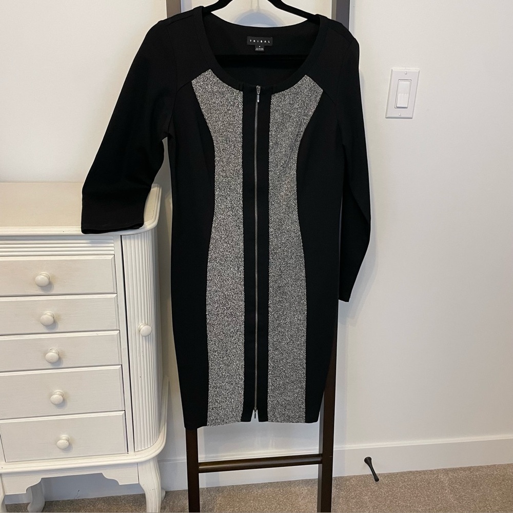 Tribal dress size 8. Black and grey. Amazing preowned condition. Looks new!